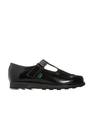 Kickers Junior Fragma T-Bar Patent meisjesschoenen in zwart