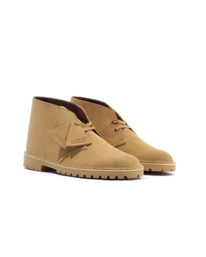 Men's Clarks Originals Desert Rock Shoes in Brown