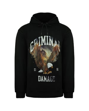 Criminal Damage Eagle Mens Svart Hoodie
