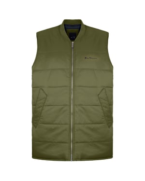Ben Sherman Quilted Mens Green Gilet