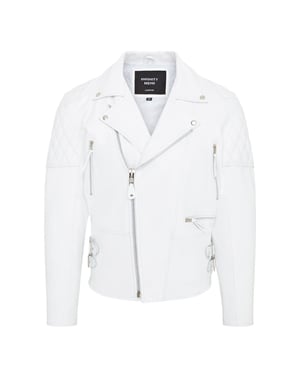 Mens Cowhide Leather Brando Biker Jacket - Garland