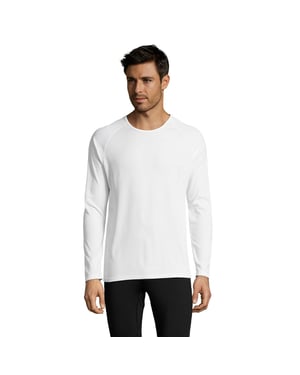 SOLS Heren Sport T-shirt met lange mouwen (Wit)
