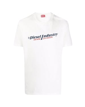 Diesel Industry Denim Logo White T-Shirt