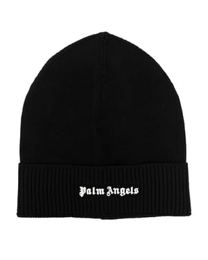 Palm Angels klassieke logo zwarte muts