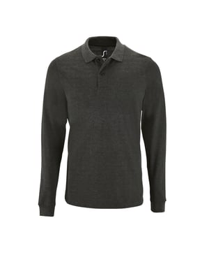 SOLS Heren Perfecte Lange Mouw Pique Polo Shirt (Houtskool mergel)