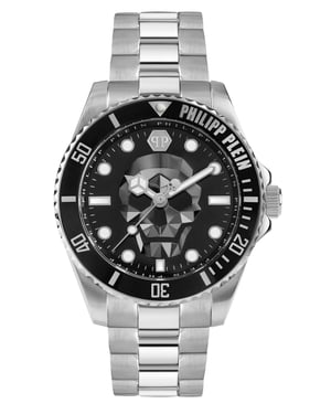 Philipp Plein The $kull Diver Heren Horloge Zilverkleurig PWOAA0522