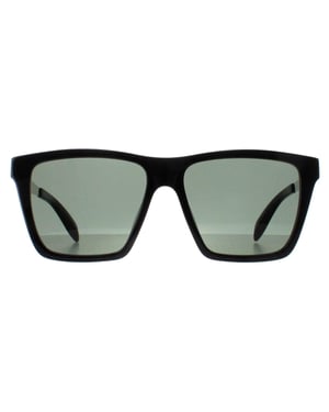 Alexander McQueen Square Mens Shiny Black and Silver Green Grey AM0352S