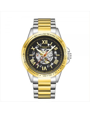 Met de hand gemonteerd, beperkt verkrijgbaar, automatisch Techtonic Two Tone-horloge van Anthony James