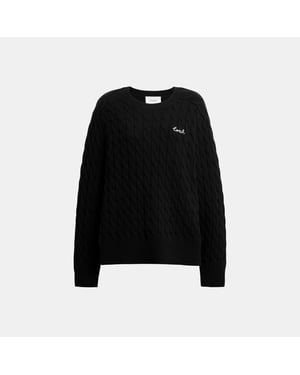 Crewneck Cable Knit Sweater