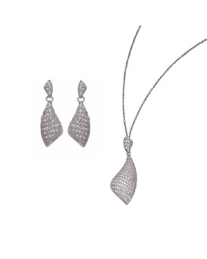 Orphelia Dames 925 Sterling Zilveren Set: Ketting-Hanger + Oorbellen - Zilver SET-5884