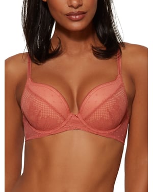 Boho Lace Plunge Bra - Dusty Cedar