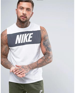 Nike herenhemd met retro logo in wit