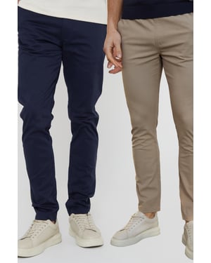 2-Pack Cotton Slim Fit Chino Trousers With Stretch