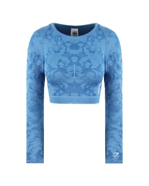Gymshark Adapt Dames Camo Blauw Gewaad Top