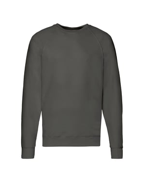 Fruit of the Loom Unisex Lichtgewicht Raglan Sweatshirt voor volwassenen (Licht Grafiet)