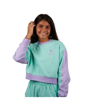 Be Happy RSC-S2102 kort långärmad sweatshirt med rund hals för kvinnor