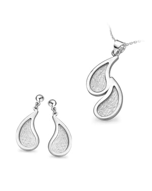 Orphelia Dames 925 Sterling Zilveren Set: Ketting-Hanger + Oorbellen - Zilver SET-5060