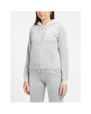 Vrouwen Juicy Couture Velours Volledige Rits Trainingsjack in Zilver