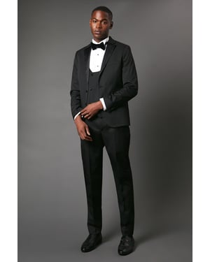 Slim Fit Black Tuxedo Suit Trouser