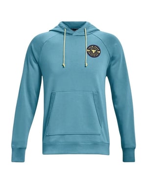 Under Armour Project Rock Heren Blauw Zwaargewicht Terry Hoodie