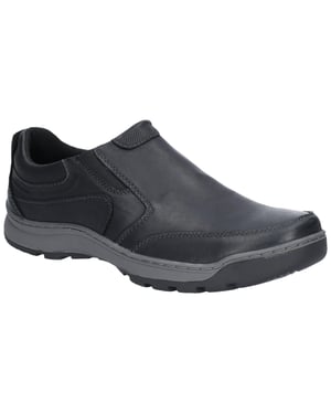 Hush Puppies Heren Jasper Slip On Lederen Schoenen (Zwart)