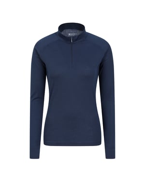 Mountain Warehouse Dames/Dames Talus Zip Neck Thermo met lange mouwen (Marine)
