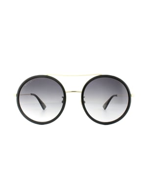Gucci Zonnebril GG0061S 001 Zwart Goudgrijs Verloop