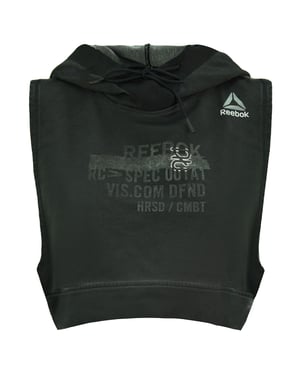 Reebok Combat Glory Sleeveless Training Cropped Black Womens Hoody BK3879
