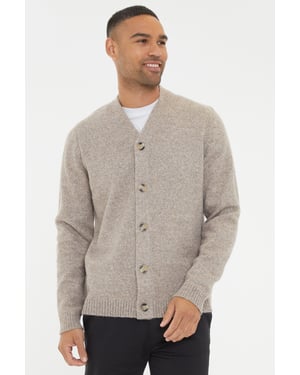 Taupe Knitted Button Up Cardigan
