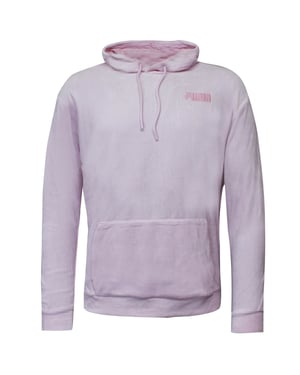 Puma Velour Hoodie Embroidered Logo Pink Jumper - Womens