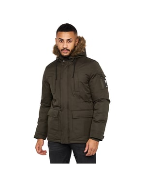 Crosshatch Parkmoore Parka för herrar (mörk oliv)