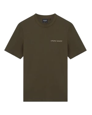 Lyle & Scott geborduurd logo Wilton groen T-shirt
