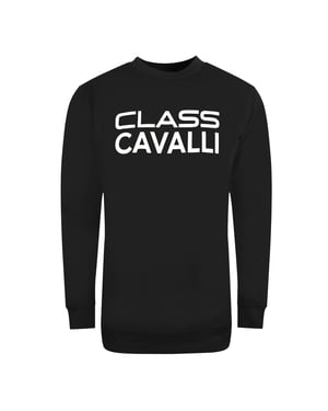 Cavalli Class Large Bold Logo Design Black Sweatshirt