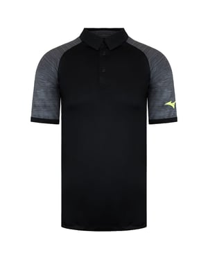 Mizuno Bedrukt Zwart Heren Poloshirt