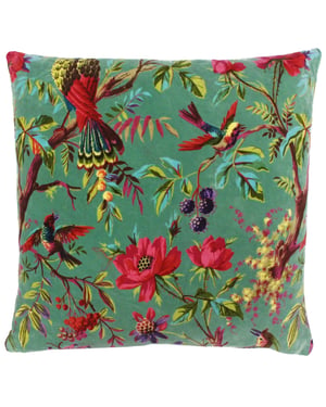 Paoletti Paradise Tropical Velvet Square Cushion Cover