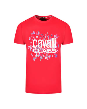 Cavalli Class Schaalontwerp Logo Rode T-Shirt