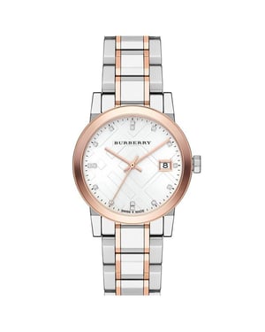 Burberry BU9127 Zilverkleurige wijzerplaat Tweekleurig Dameshorloge