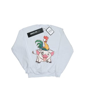 Disney Heren Moana Hei Hei en Pua Sweatshirt (Wit)