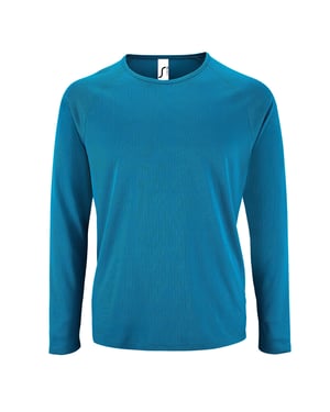 SOLS Heren Sportief T-Shirt met lange mouwen (Aqua)