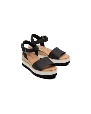 TOMS Diana Leather Svarta kilar för kvinnor