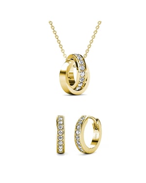 Parure et Coffret Circle Hoop - Doré och Cristal