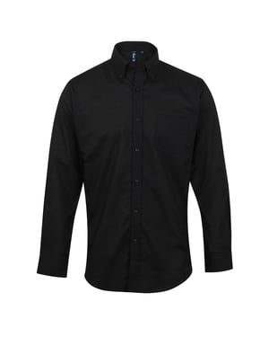 Premier Heren handtekening Oxford Lange Mouwen Werk Shirt (Zwart)