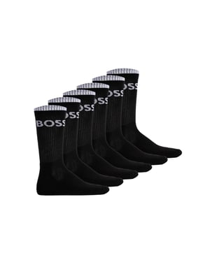 BOSS 6 Pack Men's Stripe Sock