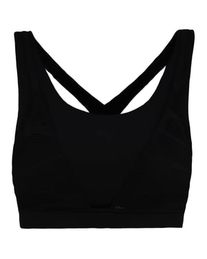 Puma Studio Lace Strappy Bra Low Impact Black Womens Training Crop Top 656685 01