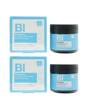 Dr Botanicals Blueberry Superfood Antioxidant Body Moisturiser 30ml X 2