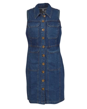 Denim Sleeveless Shirt Dress