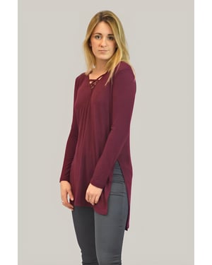 Lattice V Neck Tunic Top Dress