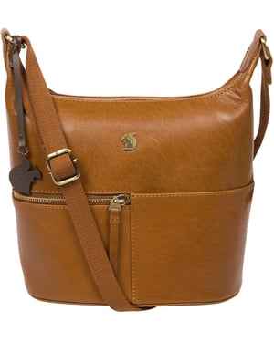 Little Kristin' Dark Tan Leather Shoulder Bag