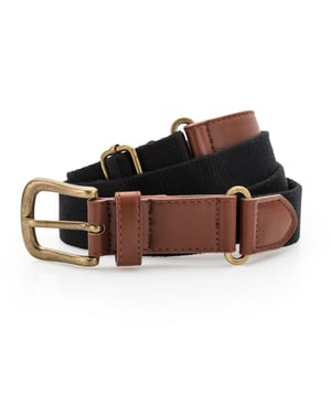 Asquith & Fox Heren Fauxleer en Canvasgordel (Zwart)