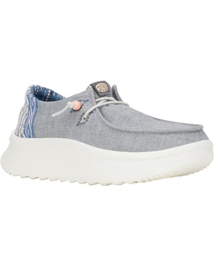 HEYDUDE Wendy Peak Chambray Geweven Polyester Vrouwen Grijze Loafers